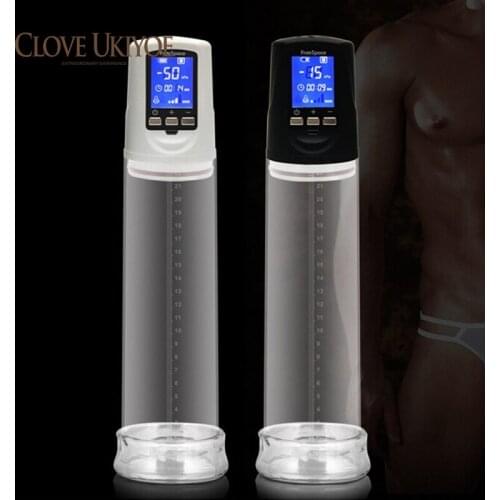 LED Penis Enlargement Liquid Crystal Powerful Usb Rechargeable Automatic Penis Enlarger Pump Men Enhancer Sex Toys For Men