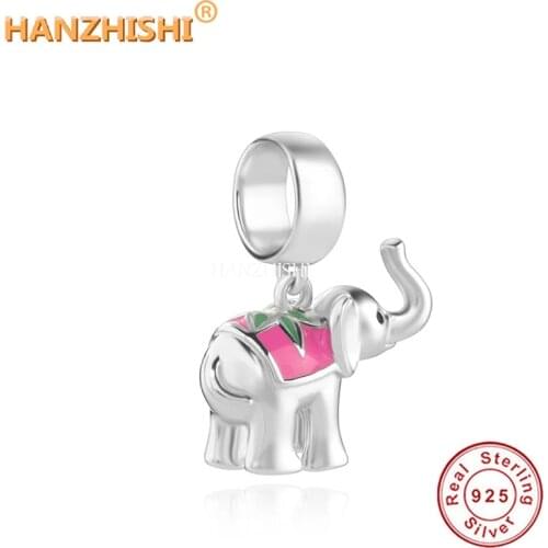 Thai Elephant Charms 925 Sterling Silver Pendant Animal Beads fit Women Men Silver Bracelets Original Jewelry Accessories