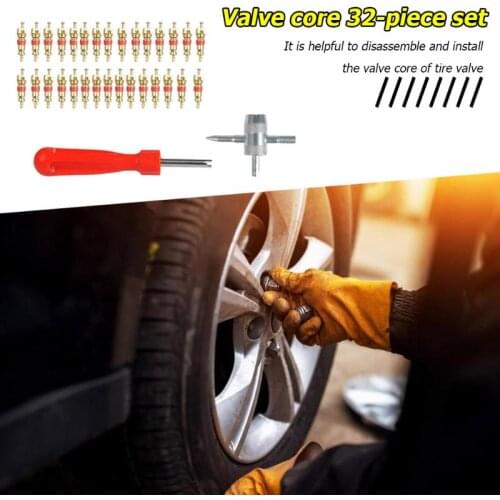 Convenient Tire Repair Tools Set 30pcs Durable Metal Valve Cores Remover Multi-function 4-in-1 Valve Tool for Car Bike
