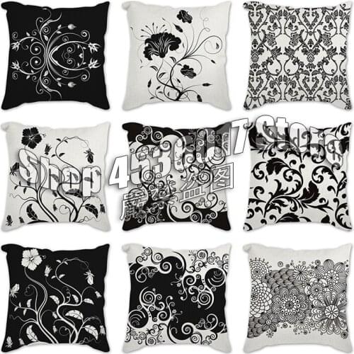 Vector pattern Leaves Cotton Linen Pillow Case Sofa Bedroom Office Seat Soft Cushion Cover Home Decorative Pillowcases 45*45 cm