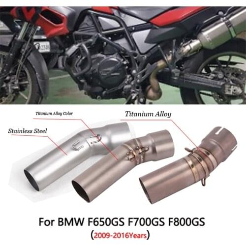 For 2009-2016 BMW F650GS F700GS F800GS Exhaust Pipe Motorcycle Titanium Alloy Mid Middle Link Pipe Slip On Middle F800R F800GT