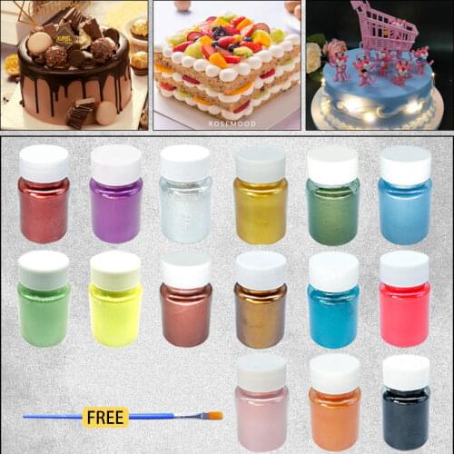 15g Edible Gold Powder Mousse Cake Fondant Macaron Chocolate Decoration Glitter Powder Silver Pearl Powder Baking Color Dust