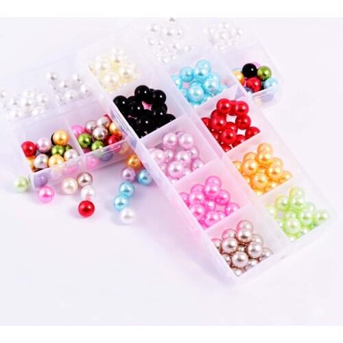 150pc/box 8mm Mixed Sets Colorful pedrarias Round Craft Needlework Pearls For DIY Jewelry Making Accessories B3986