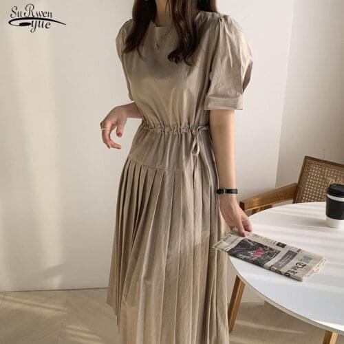 2021 O-neck Party Dress Summer Plus Size Women Dress Casual Chic A-line Midi Long Dresses Lace Sweet Empire Thin Vestidos 10267