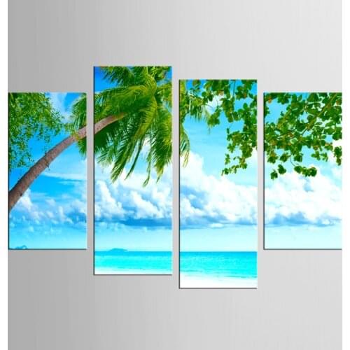 4 Panels Framed Seaview series Painting Canvas Wall Art Picture Home Decoration Living Room Canvas Print Modern Painting