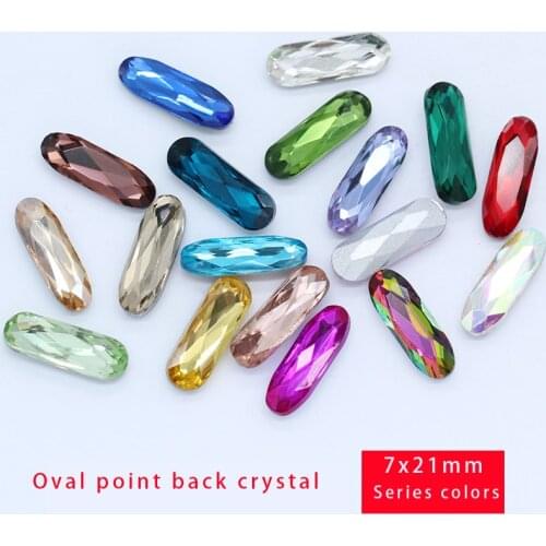 5-21MM 24-colors oval rectangle point back glass stone faceted crystal diamante rhinestones jewels craft for shoes bags Garment