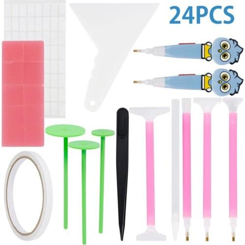 5D DIY Diamond Painting Tools Cross Stitch Accessories Diamond Embroidery Pen Tools Set Mosaic Glue Pen Kit Tweezers