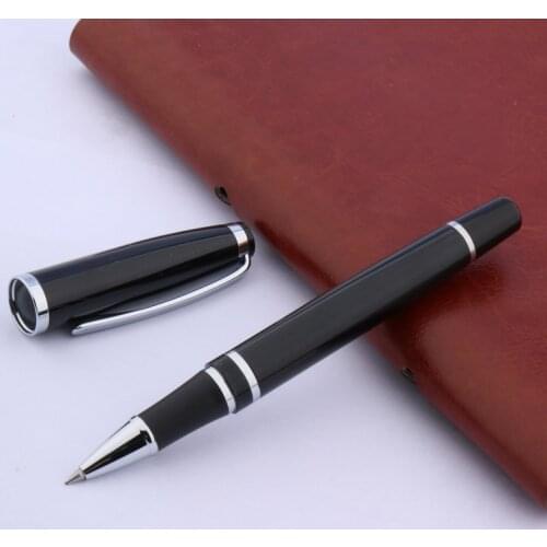 Baoer Slender black new Silver accessories metal RollerBall Pen