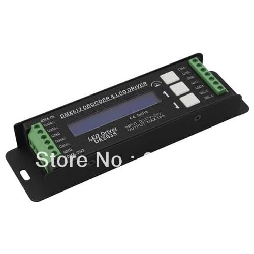 Free Shipping DMX LED Driver 4 Channels RGB Controller Input DC12-24V Constant Voltage Single CH Output PWM