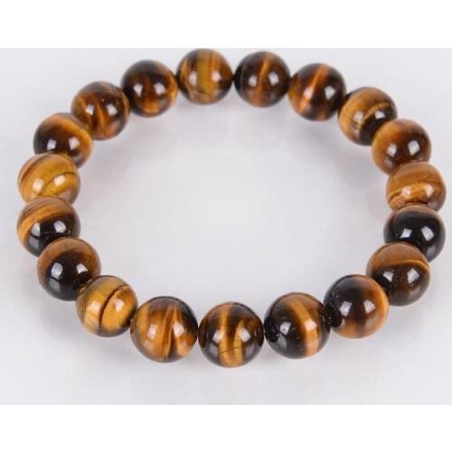 4 6 8 10 12MM Natural Gem Stone Tiger Eye Lucky Bracelets & Bangles Red Beads Meditation Healing Energy Fashion Jewelry B069