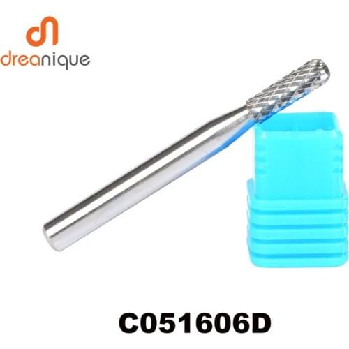 5pcs/lot C051606 cylinder with radius end 5*16mm carbide rotary burr file cutter grinding and abrasive tools milling bits