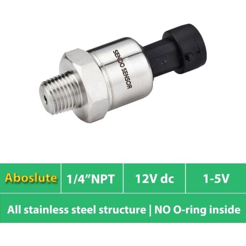 Pressure sensor for air conditioning applications, selected absolute pressure 1, 1.6, 2.5, 4, 6, 10 bar abs, 150 to 1500 psia