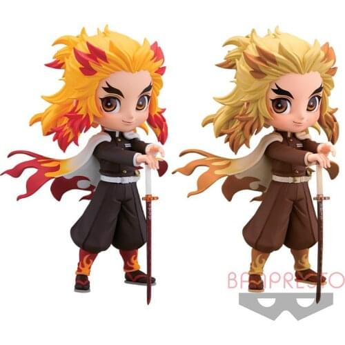 2021 14cm Japanese original anime figure Q version Demon Slayer Rengoku Kyoujurou action figure collectible model toys for boys
