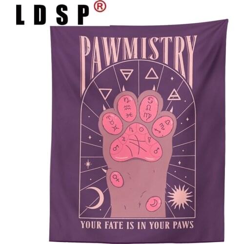 LDSP Cartoon Cat Paws Dorm Tapestry Wall Hanging Covering Rugs Background Cloth Beach Mat Blanket Art Bedroom Living Home Decor