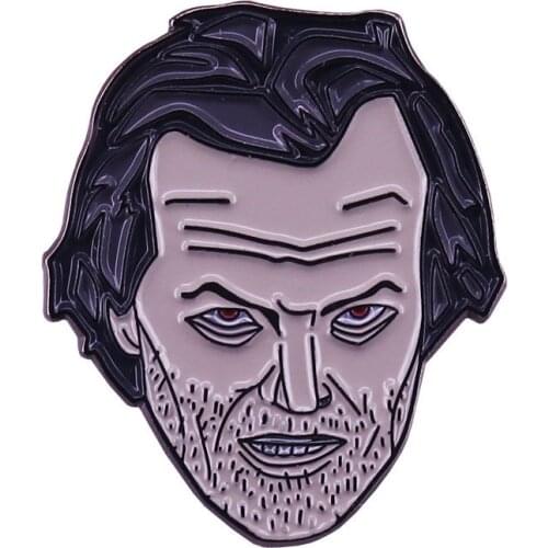 HOSENG Neo-Gothic Jack Nixon Brooch Horror Gray Black Badge Halloween Lapel Shirt Accessories Punk Backpack Enamel Pin HS_598