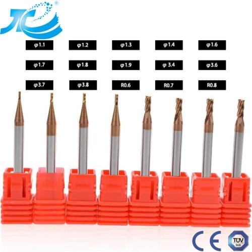 Carbide End Mill Ball Nose Tungsten Milling Cutter Cnc Special Milling Cutter HRC58 Dia1.1 1.2 1.3 1.4 1.6 R0.6 0.7