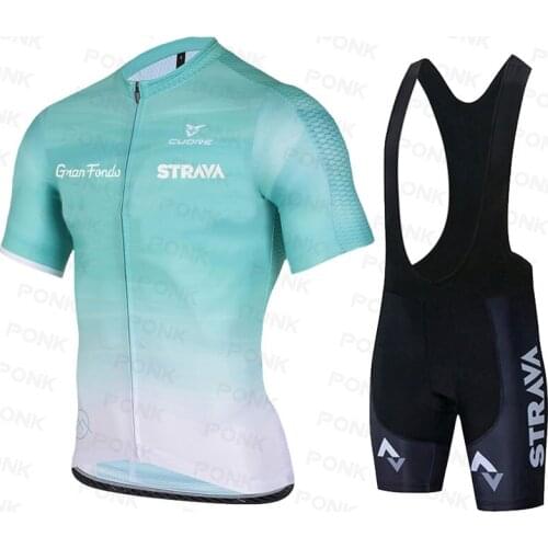 2021 STRAVA Long Sleeve Cycling Clothing Set Bib Pants Ropa Ciclismo Bicycle Clothing MTB Bike Long Sleeve Jersey Mens Clothes