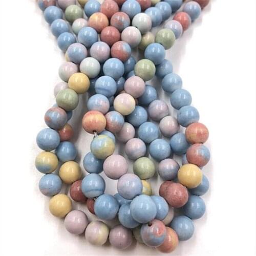 Natural stone New 6/8/10mm Rainbow Stone Beads Negative Ion Oxide Stone Bracelet String DIY Accessories Loose Beads Wholesale