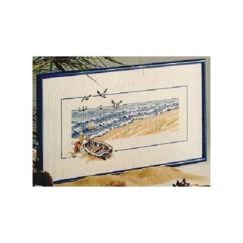 Same as DMC High Q. 2014 New Arrive Counted Cross Stitch Kits 14 count European Seascape Boat Seagulls Study Decoration Gift