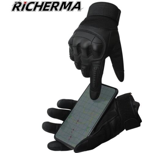 Winter Full Finger Motorcycle Gloves Men Touch Screen Motocross Gloves Women Hard Knuckles Protect Leather Gloves Motorbike