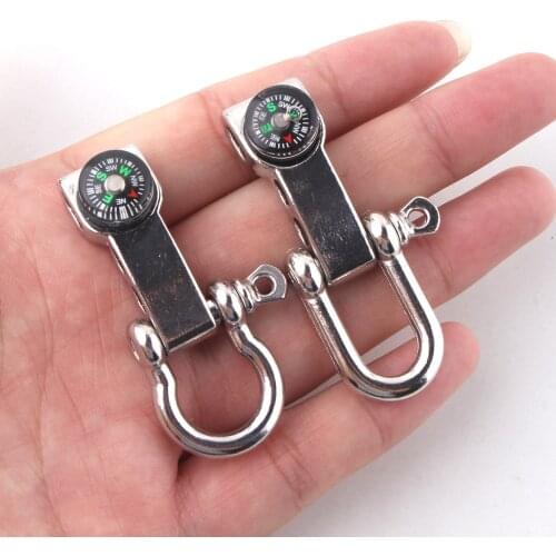 Wholesale Adjustable Stainless Anchor Shackle Compass for Rope Paracord Bracelet Buckle High quality Outdoor Survival Buckle