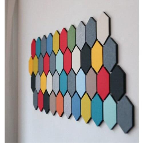 1Pc Geometric 3D Hexagon Wall Stickers Room Decoration Removable Decal Felt Colorful Decorative Sheet Mural Ornament Wall Decor