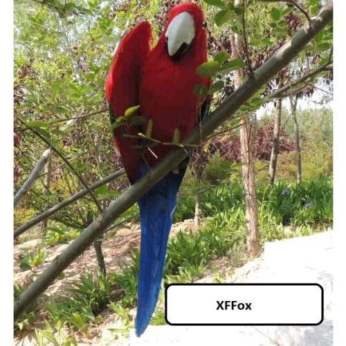 Cute simulation red&blue parrot model foam&furs real life one wing parrot bird doll gift about 30cm xf1087