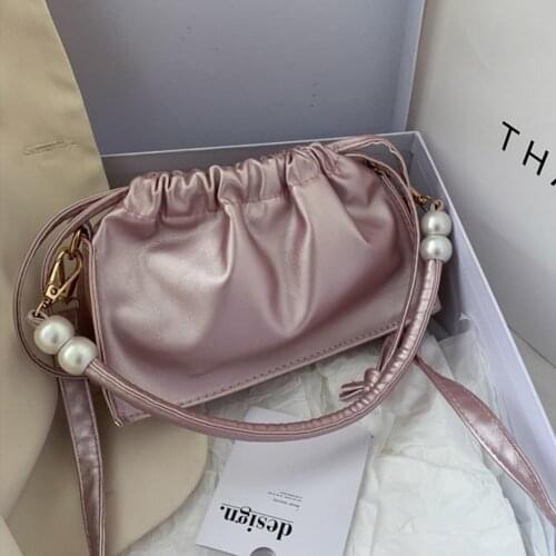 Messenger Bag Cloud-Shaped Hand-held Small Faux Beads Cross Body Bag Shoulder Bags for Beach