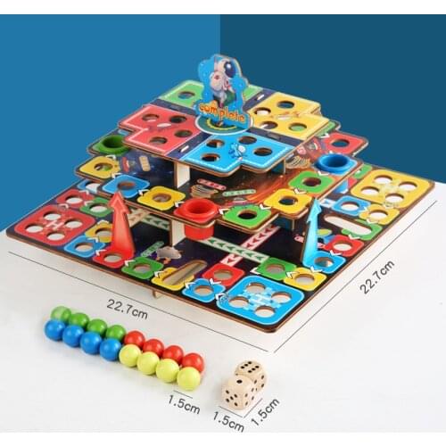 Super Battle Ludo Dimensional Flying Chess Intellectual Problem Solving Clearance Toys Wooden Puzzles Kids' Floor Strategy Games