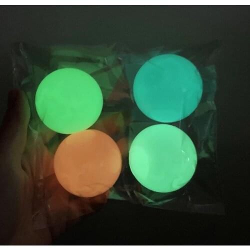 Glow in The Dark Ceiling Sticky Balls Anti-stress Toys for Adults and Kids Sensory Interactive Game Squishy Luminous Ball Gift