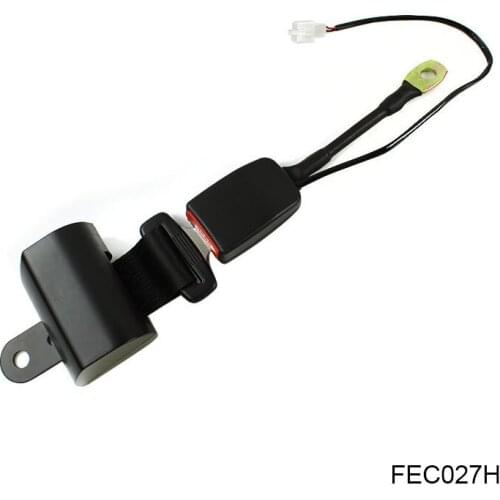 Universal Two Point Retractor Safety Belt Polyester Webbing Black Color Car Electric Seat Belt Buckle With Wire FEC027H