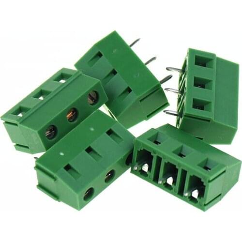 10PCS 7.5mm/0.3" Terminal Blocks Connector KF128-3P Can be stitching Straight Pin Green Environmental Protection AC 300V, 10A