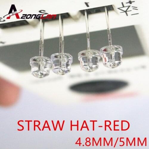20PCS 5mm Transparent LED Diode Light Red Straw Hat Clear Lens 5 mm Light Emitting Diode LED Lamp Wide Angle Through Hole