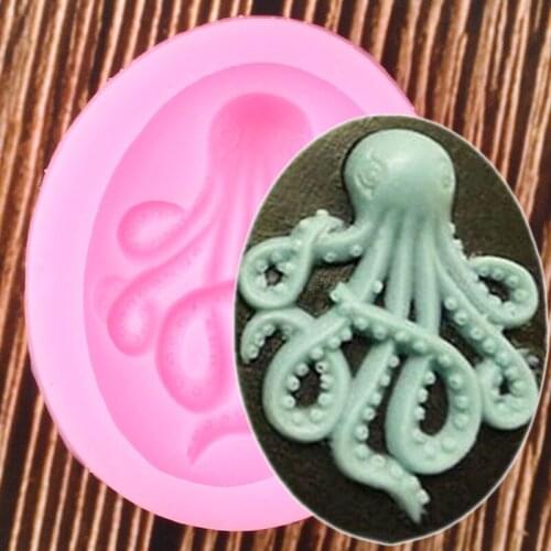 3D Silicone Octopus Molds Fondant Mould DIY Party Cake Decorating Tools Cookie Baking Candy Clay Chocolate Gumpaste Moulds