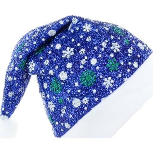 4pcs Christmas Santa Claus Hat Unisex Xmas Snowflake Cap for Holiday Festival Party Home Decoration