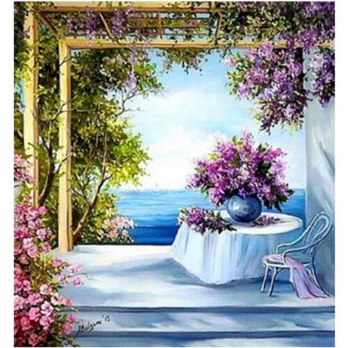 5D DIY Diamond Embroidery Square Round Diamond Mosaic Garden Landscape Painting Cross Stitch Home Decoration Handmade WG2222