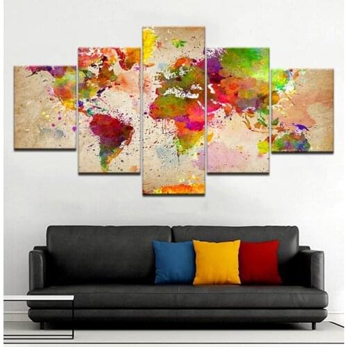 DIY Diamond painting"5 Piece Color World Map Painting Retro Watercolor Abstract diamond embroidery square Rhinestone,Home Decor