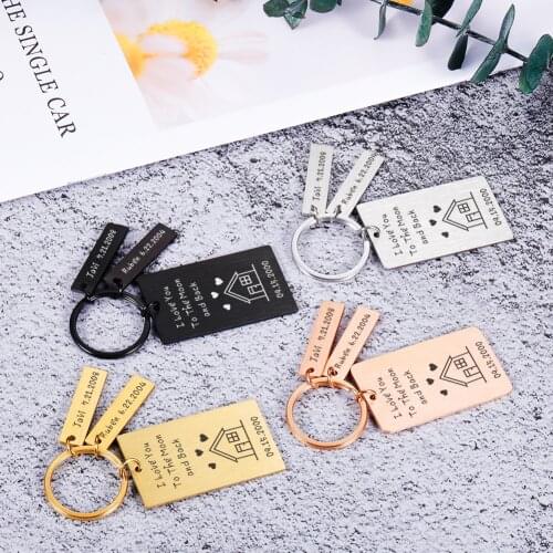 Birthday Gift Keychain Personalized Keychains Customized Names Date Engraved Fathers Mothers Day Gifts Key Chain Accessories