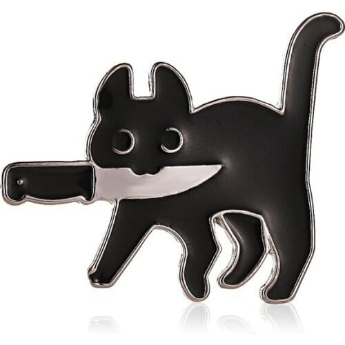 Cute Lapel Brooch Cat Modeling Briefcase Badges Brooches Pop-Enamel Pin Pant Lapel Badges Brooch Fashion Jewelry Jeans Badges