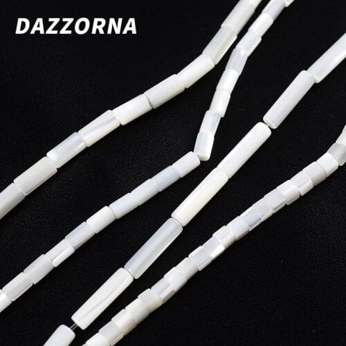 White Natural Mother Of Pearl Shell Tube Beads 3/4mm Charms Shell Loose Spacer Beads For Jewelry Making DIY Necklace Accessories