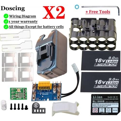 BL1830 10x21700 Battery Case PCB Charging Protection Circuit Board Shell Box BL1860 bl1890 for MAKITA 18V 3.0Ah 9.0Ah House