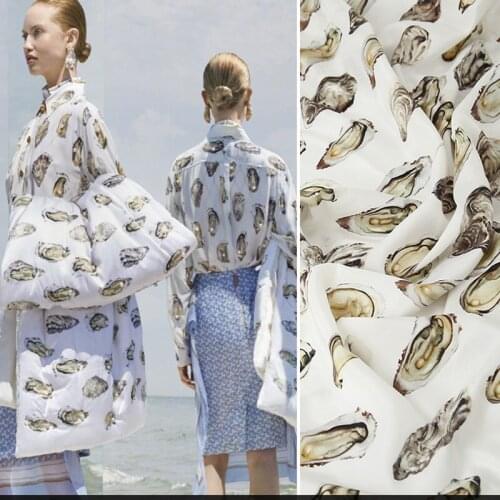 145cm*100cm designer summer fabric by yrad European style digital printing pearl shell clothing shirt sewing fabric for dress