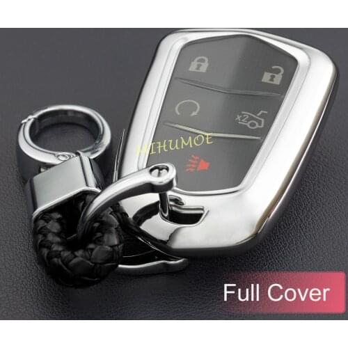 For Cadillac XT4 XT5 XT6 CT6 Smart Car Key Fob Case Cover Chain Ring Accessories