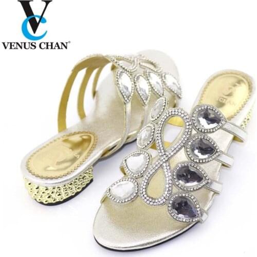 Elegant Silver Large Size For African Women Wedding Shoes Without Bag Popular In Nigerian To Match Italian Shoes