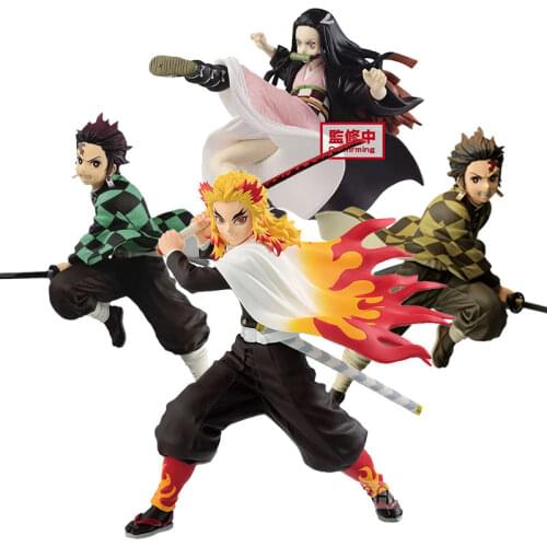 20cm Anime Kimetsu No Yaiba Figure VIBRATION STARS Rengoku Kyoujurou Action Figure Demon Slayer Kochou Shinobu Figurine Toys