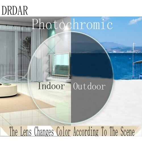DRDAR Anti Blue Light Rays Photochromic 1.56 1.61 1.67 Prescription CR-39 Resin Aspheric Glasses Lenses Hyperopia Myopia Lens