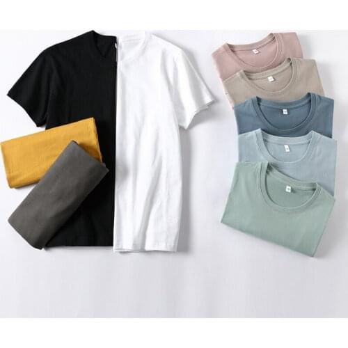 Men Basic T-Shirt Tops O-Neck Classical 2021 Summer Men 100% Cotton Casual Solid Brand Shirt Man Short Sleeve Jerseys Tee Tshirt
