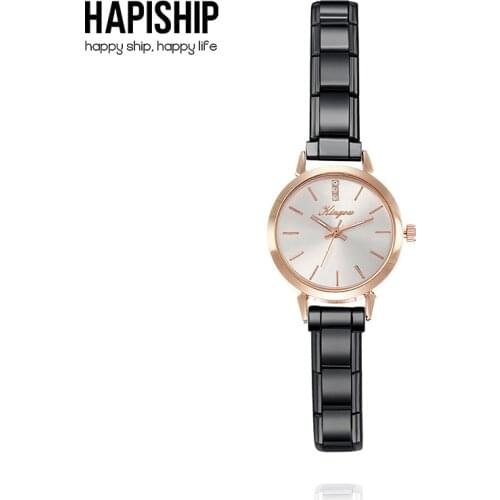 Hapiship Fashion Womens Stainless Steel Cool CZ Rose Watch Bracelet Bangle For Party Friend Wife Birthday Jewelry Gift G145