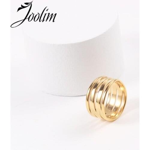 Joolim High End PVD Plated Cross Stainless Steel Rings for Women