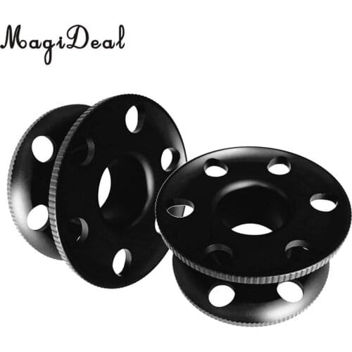 MagiDeal 2 Pcs Scuba Dive Compact Finger Spool Guide Line Reels Cave Wreck Diving Snorkeling Water Sports Gear Equipment Black
